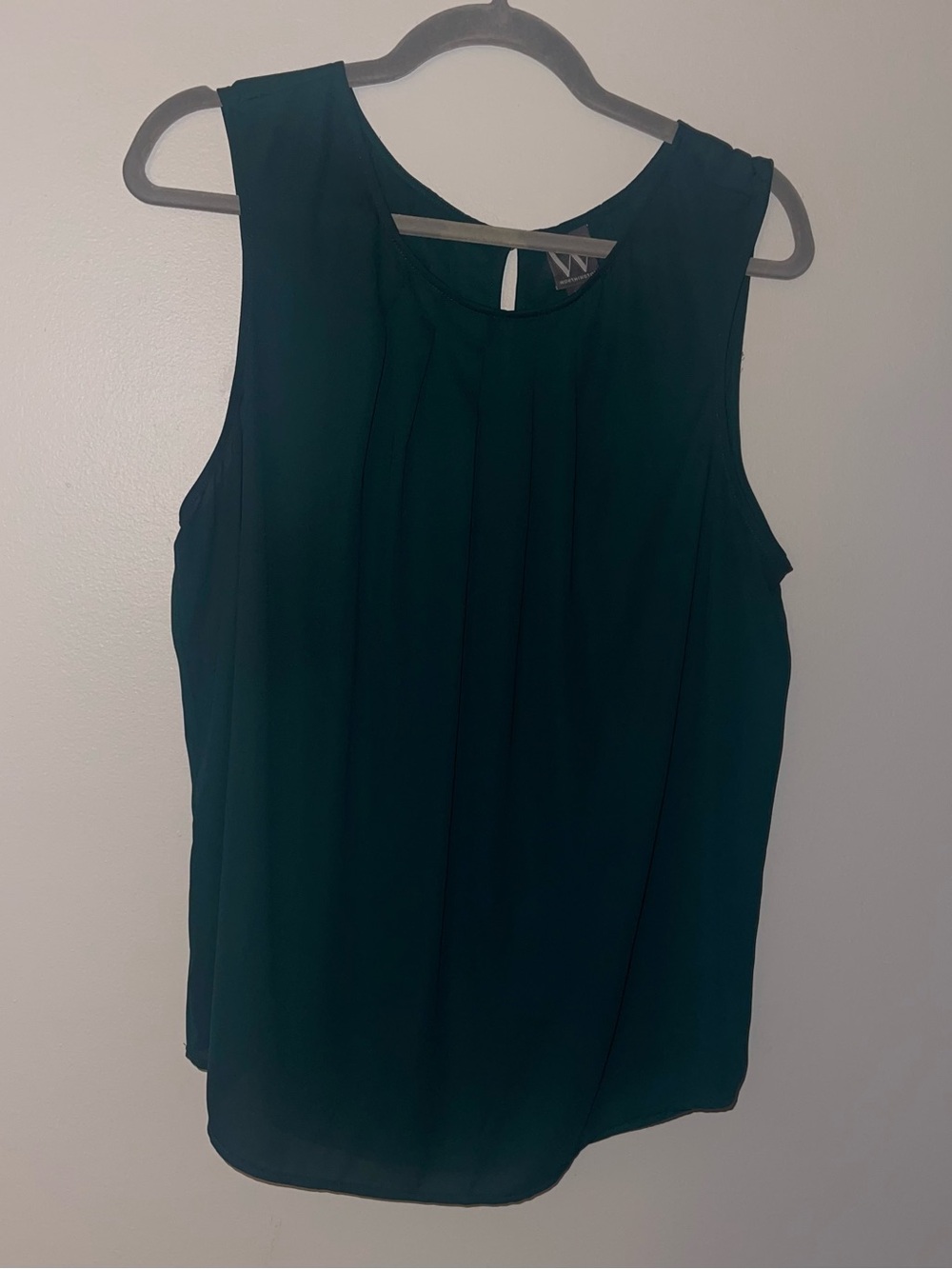 Worthington Teal Pleated Sleeveless Camisole